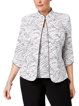 plus womens metallic printed twinset