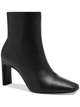 terrie womens faux leather block heel ankle boots