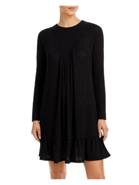 womens smocked knit mini dress