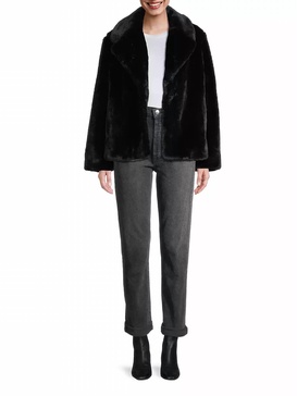 milly plant-based fur coat in noir