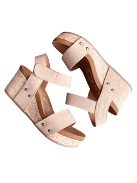 rich flower wedge in nude
