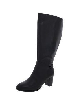 adonnys womens memory foam block heel knee-high boots
