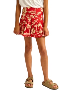 vista flower print skirt in red