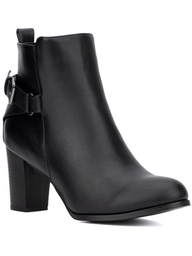 andra womens faux leather block heel ankle boots