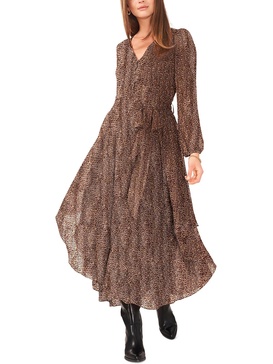 womens animal print long maxi dress