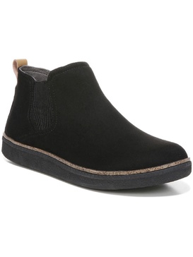 see me womens faux suede slip on ankle boots