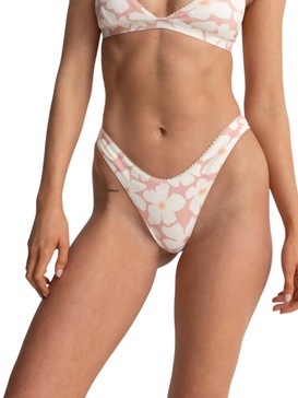 mimi floral hi cut bikini bottom in rose