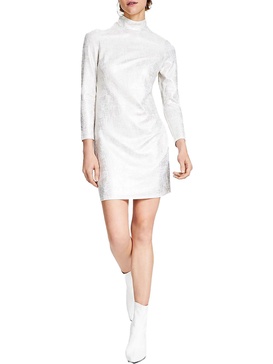 womens metallic mini sheath dress