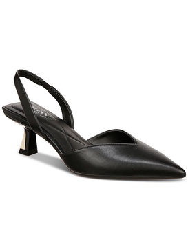 omari womens faux leather slingback pumps