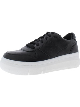 savoy womens faux leather lace up casual and fashion sneakers