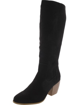 warrda  womens faux suede zip up mid-calf boots