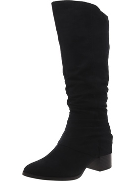 delilah womens faux suede zipper knee-high boots