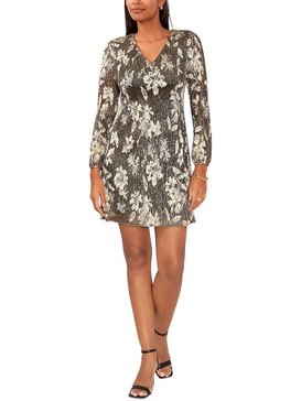 womens metallic mini cocktail and party dress