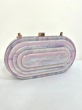 women's deco clutch bag in lilac