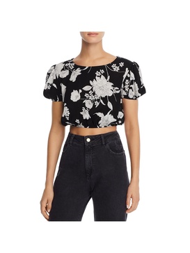 womens floral short crop top