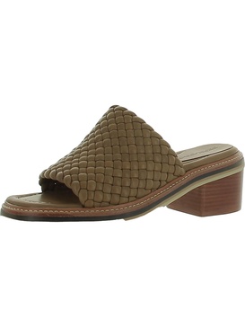 womens leather woven slide sandals