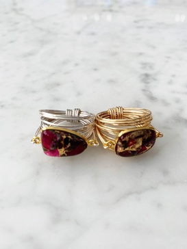 torrey ring in red mojave copper turquoise - 14k gold fill / sterling silver