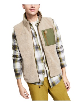 mens faux fur warm outerwear vest
