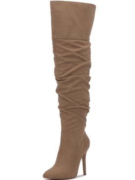 loury womens stiletto faux suede over-the-knee boots