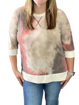 acid wash weekender tee in taupe