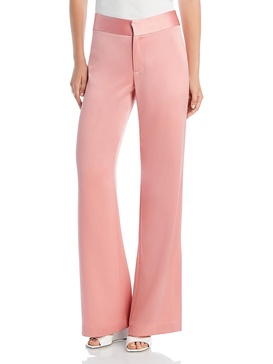 womens satin solid dress pants