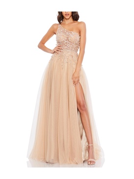 womens embellished one shoulder evening dress