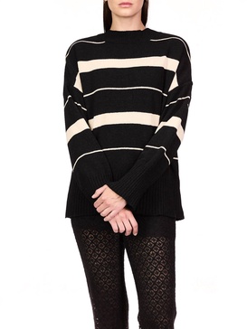 modern stripe tunic in black/almond