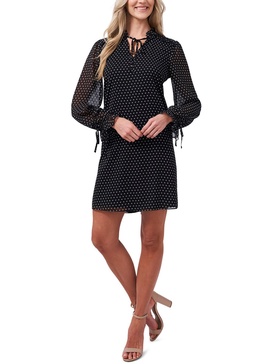 womens dots ruffle shift dress