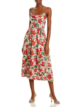 samantha womens floral i midi dress