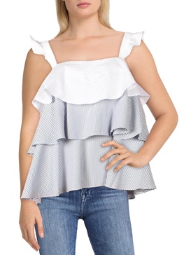 womens striped tiered peplum top