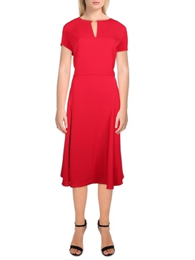 womens georgette short sleeves midi dress