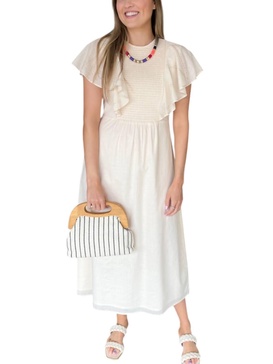 collins midi dress in ivory