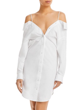 womens collared mini shirtdress