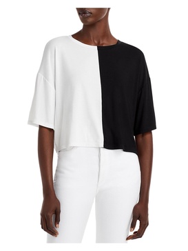 womens split colorblock casual t-shirt