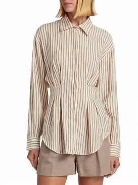 eritrea stripe linen top in white