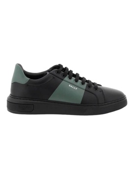 mitty 6302765 men's black/sage calf plain leather sneakers