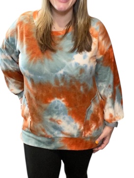 side pocket sweater in rust