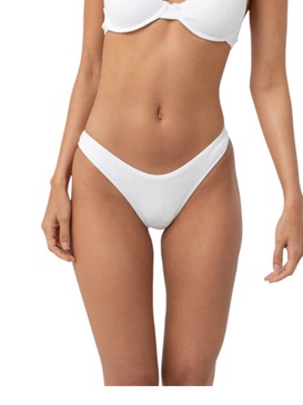 isla rib eco hi cut pant in white