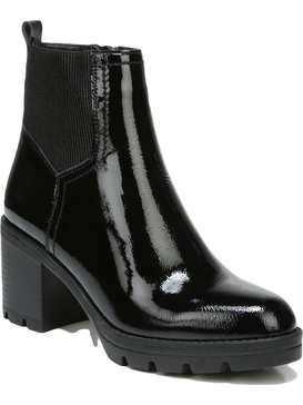 verney 2 womens patent leather block heel ankle boots
