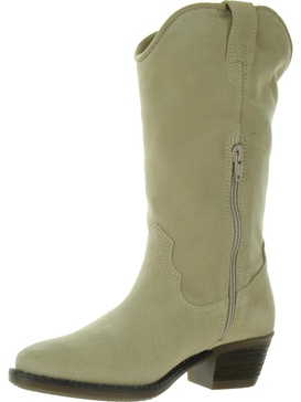 hannah womens faux suede block heel cowboy, western boots