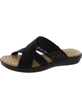coho womens laser cut man made strappy sandals