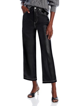 baxter womens faux leather cropped straight leg pants