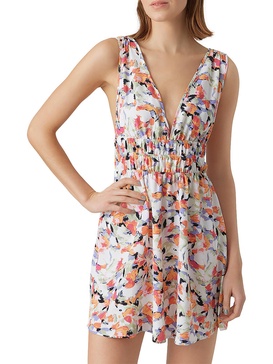 womens floral print fa mini dress