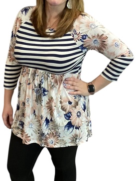 spring babydoll tee in white multi