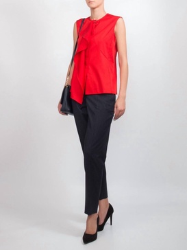 tiluna striped wool ankle suit crop pants in black