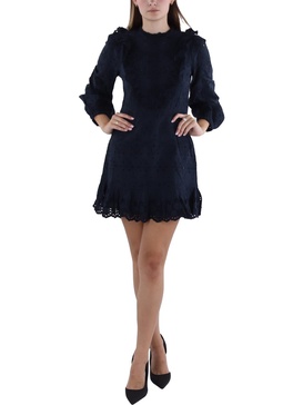 womens ruffled above knee mini dress