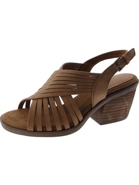 gena womens faux leather buckle strappy sandals