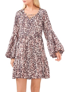 womens animal print short mini dress