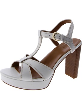 marnie womens leather ankle strap heels