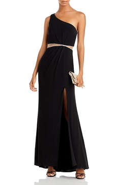 womens mesh inset long evening dress